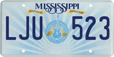 MS license plate LJU523