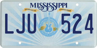 MS license plate LJU524
