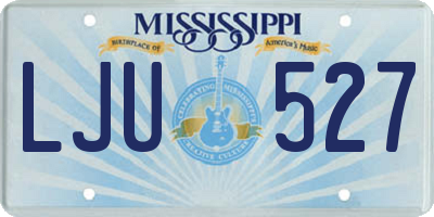 MS license plate LJU527