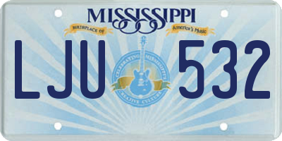 MS license plate LJU532