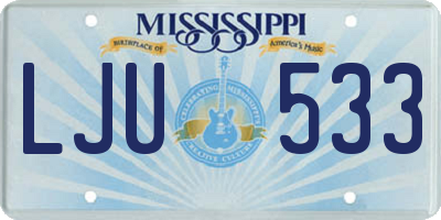 MS license plate LJU533