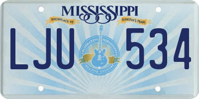 MS license plate LJU534