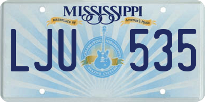 MS license plate LJU535