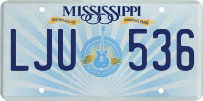 MS license plate LJU536