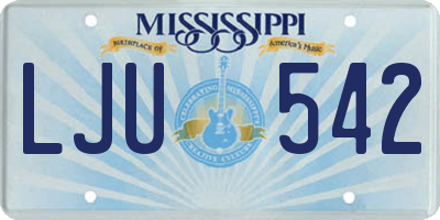 MS license plate LJU542
