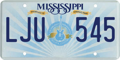 MS license plate LJU545