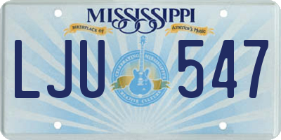 MS license plate LJU547