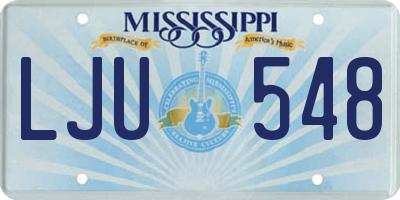 MS license plate LJU548