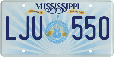 MS license plate LJU550