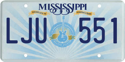 MS license plate LJU551