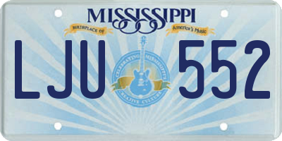 MS license plate LJU552