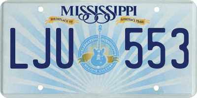 MS license plate LJU553