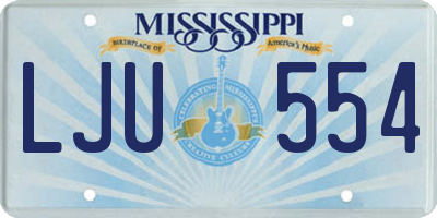 MS license plate LJU554