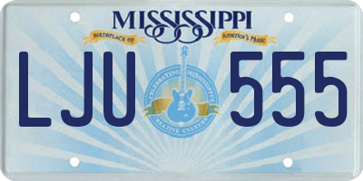 MS license plate LJU555