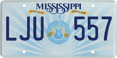 MS license plate LJU557