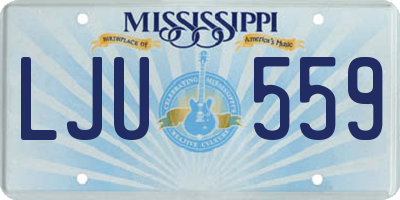MS license plate LJU559