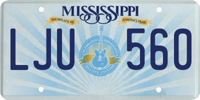 MS license plate LJU560