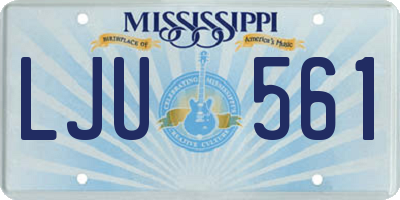 MS license plate LJU561