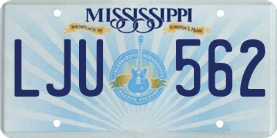 MS license plate LJU562