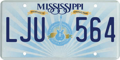MS license plate LJU564