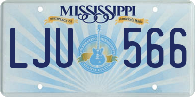 MS license plate LJU566