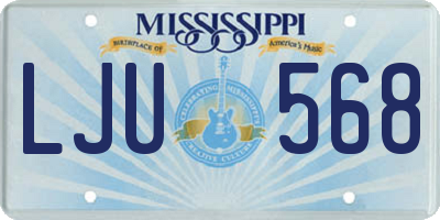 MS license plate LJU568