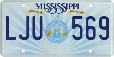 MS license plate LJU569