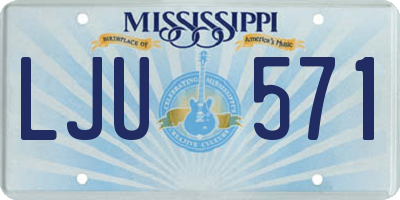 MS license plate LJU571