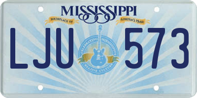 MS license plate LJU573