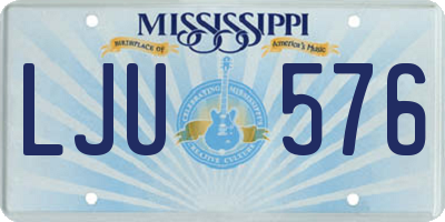 MS license plate LJU576