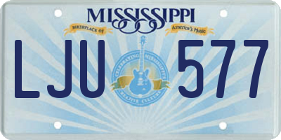 MS license plate LJU577