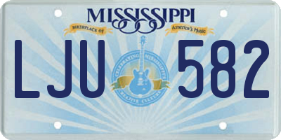 MS license plate LJU582