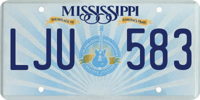 MS license plate LJU583