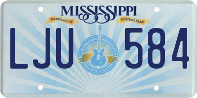 MS license plate LJU584