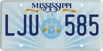 MS license plate LJU585