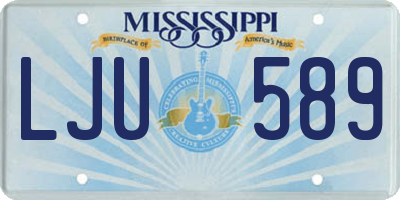 MS license plate LJU589