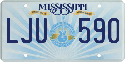 MS license plate LJU590