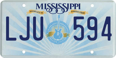 MS license plate LJU594