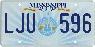 MS license plate LJU596
