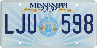 MS license plate LJU598
