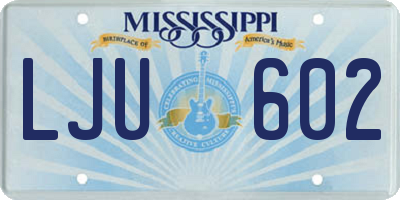 MS license plate LJU602