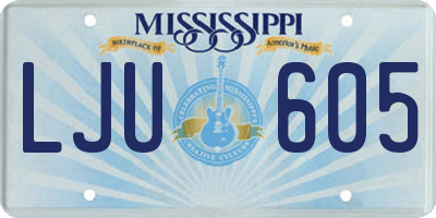 MS license plate LJU605