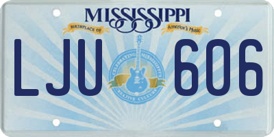 MS license plate LJU606