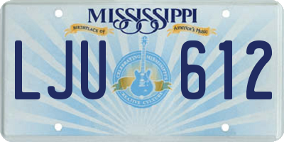 MS license plate LJU612