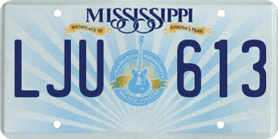 MS license plate LJU613
