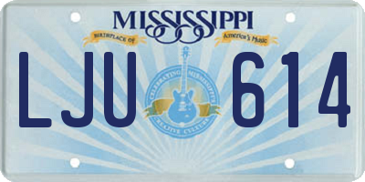 MS license plate LJU614