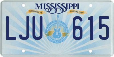MS license plate LJU615