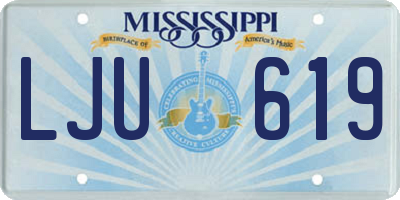 MS license plate LJU619