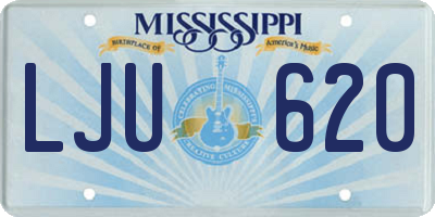 MS license plate LJU620