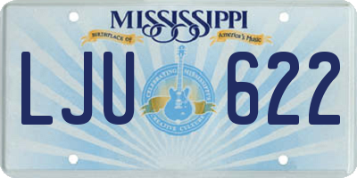 MS license plate LJU622